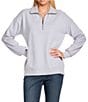 Westbound Petite Long Sleeve Quarter-Zip Pullover, Color:Purple Heather - Image 1