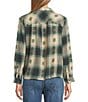Westbound Petite Long Sleeve Y-Neck Button Front Top, Color:Forest Plaid - Image 2