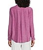 Westbound Petite Size 3/4 Roll-Tab Sleeve Point Collar Y-Neck Button Front Shirt, Color:Vivid Viola - Image 4