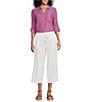 Westbound Petite Size 3/4 Roll-Tab Sleeve Point Collar Y-Neck Button Front Shirt, Color:Vivid Viola - Image 5