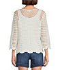 Westbound Petite Size 3/4 Sleeve Crochet Top - Image 2