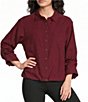 Westbound Petite Size 3/4 Sleeve Rolled Sleeve Button Front Top - Image 1