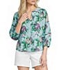 Westbound Petite Size 3/4 Sleeve V-Neck Blouse - Image 1
