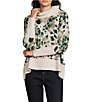 Westbound Petite Size Animal Print Long Sleeve Mock Neck Knit Top - Image 1