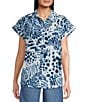 Westbound Petite Size Button Front Tie Hem Top - Image 1
