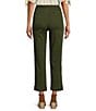 Color:Olive Grove - Image 2 - Petite Size CHINO Crop High Rise Slim Straight Leg Pants