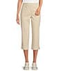 Color:Limestone - Image 1 - Petite Size Crop High Rise Pull-on Pant