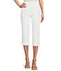 Color:White - Image 1 - Petite Size Crop High Rise Pull-on Pant