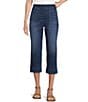 Color:True Blue - Image 1 - Petite Size Crop High Rise Pull-On Jeans