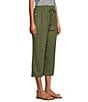 Color:Olive - Image 4 - Petite Size Crop High Rise Pull-On Utility Pant