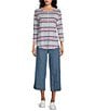 Westbound Petite Size Cotton Lyocell Crop Pull-On Pants, Color:Medium Wash - Image 3