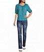 Westbound Petite Size Elbow Sleeve Crew Neck Knit Top - Image 3