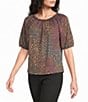 Westbound Petite Size Elbow Sleeve Crew Neck Knit Top - Image 1