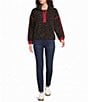 Westbound Petite Size Leopard Spot Long Sleeve Sherpa Half Zip Jacket - Image 3