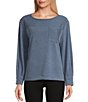 Westbound Petite Size Long Sleeve Button Cuff Crew Neck Pocket Top,Specials : American Fashion Style Bags On Sale