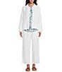Westbound Petite Size Linen-Blend Long Sleeve Button Front Jacket - Image 3