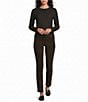 Westbound Petite Size Long Sleeve Crew Neck Ribbed Top - Image 3