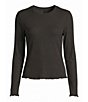 Westbound Petite Size Long Sleeve Crew Neck Ribbed Top - Image 4