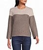 Westbound Petite Size Long Sleeve Crew Neck Sweater - Image 1