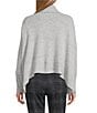 Westbound Petite Size Long Sleeve Mock Neck Knit Top, Color:Grey Heather - Image 2