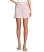 Westbound Petite Size Pull-On Button Embellished Marina Shorts, Color:Cherry Blossom - Image 1
