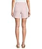 Westbound Petite Size Pull-On Button Embellished Marina Shorts, Color:Cherry Blossom - Image 2