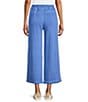 Westbound Petite Size Pull-On Cropped Drawstring Terry Pants, Color:Palace Blue - Image 2