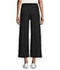 Westbound Petite Size Pull-On Cropped Drawstring Terry Pants, Color:Black - Image 2