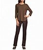 Westbound Petite Size Pull-On High Rise Straight Leg Pants - Image 3