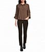 Westbound Petite Size Pull-On Leopard Print Corduroy High Rise Skinny Pants - Image 3