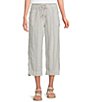 Westbound Petite Size Pull On Linen-Blend Crop Pants - Image 1