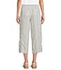 Westbound Petite Size Pull On Linen-Blend Crop Pants - Image 2