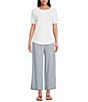 Westbound Petite Size Pull On Linen Blend Pants - Image 3