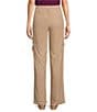 Color:Natural - Image 2 - The ISLAND Petite Size Pull-On Straight Leg Cargo Pocket Mid Rise Wide Leg Pants