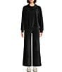 Westbound Petite Size Coordinating Velour Rib Pull-On Wide Leg Pants - Image 3