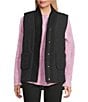 Westbound Petite Size Reversible V-Neck Open Front Vest, Color:Black - Image 1