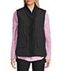 Westbound Petite Size Reversible V-Neck Open Front Vest, Color:Black - Image 3