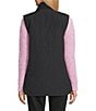 Westbound Petite Size Reversible V-Neck Open Front Vest, Color:Black - Image 5