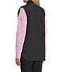 Westbound Petite Size Reversible V-Neck Open Front Vest, Color:Black - Image 9