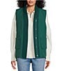 Westbound Petite Size Reversible V-Neck Open Front Vest, Color:Rain Forest - Image 1
