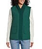 Westbound Petite Size Reversible V-Neck Open Front Vest, Color:Rain Forest - Image 3