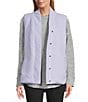 Westbound Petite Size Reversible V-Neck Open Front Vest, Color:Purple Heather - Image 1
