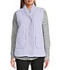 Westbound Petite Size Reversible V-Neck Open Front Vest, Color:Purple Heather - Image 2