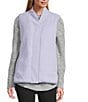 Westbound Petite Size Reversible V-Neck Open Front Vest, Color:Purple Heather - Image 3