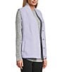 Westbound Petite Size Reversible V-Neck Open Front Vest, Color:Purple Heather - Image 6