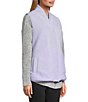 Westbound Petite Size Reversible V-Neck Open Front Vest, Color:Purple Heather - Image 9