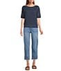 Westbound Petite Size Short Sleeve Boat Neck Top - Image 3