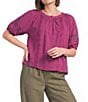 Westbound Petite Size Short Sleeve Boat Neck Top - Image 1