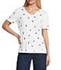 Westbound Petite Size Short Sleeve V-Neck Top - Image 1