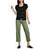 Westbound Petite Size Short Sleeve Y-Neck Button Front Cardigan - Image 3